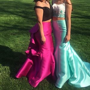 Pink and black Sherri Hill prom dress size 12